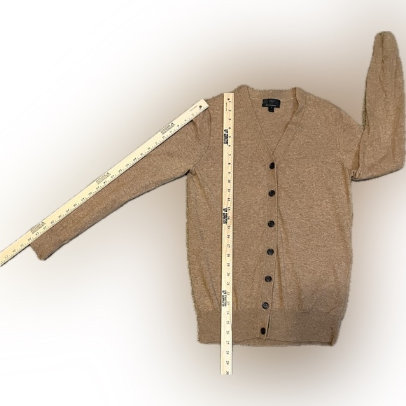 J. Crew Wool with Cashmere Camel Cardigan Sweater size S - Picture 6 of 12